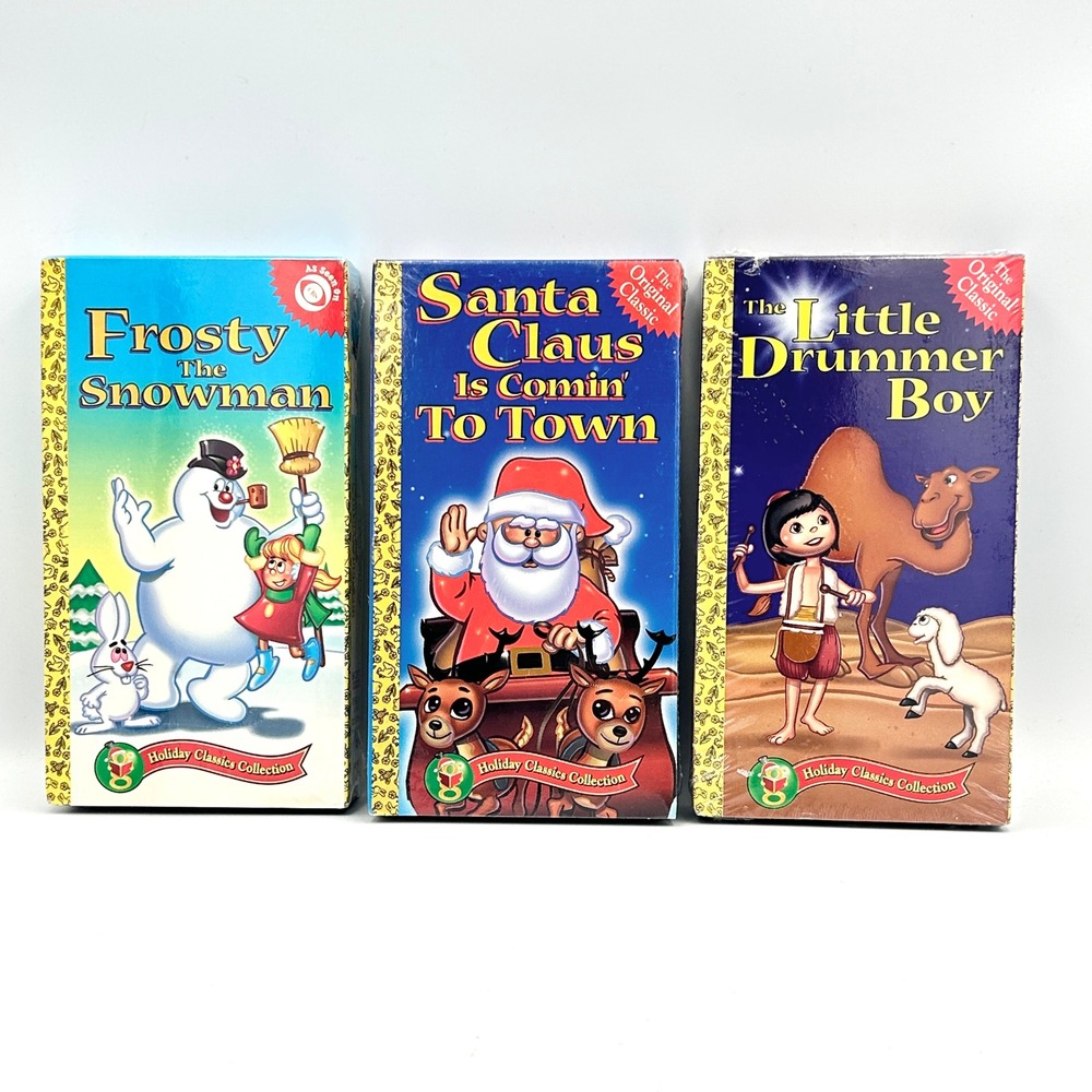 Golden Books Holiday Classics VHS Set Frosty Santa Little Drummer Boy New Sealed